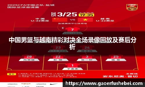 中国男篮与越南精彩对决全场录像回放及赛后分析